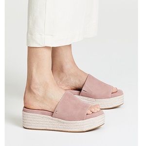 Sam Edelman size 8 dusty rose platform slides